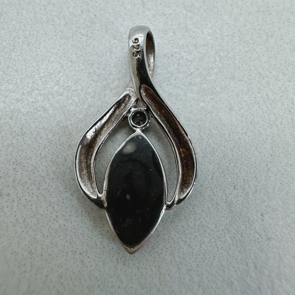 Vintage opal and white sapphire pendant